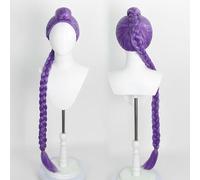 Peluca Larga Morada Para Cosplay Infantil, Pelucas De Disfraz Hunter Anime Para Mujeres Y Hombres, Peluca Trenzada Morada, Accesorios Realistas Para Cosplay De Halloween