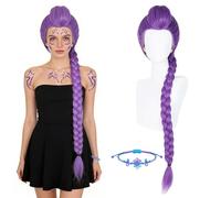 Peluca Larga Morada para Disfraz de Cosplay,Peluca de Anime Para Cosplay,Disfraz Pelucas Accesorios Mujer,Peluca Morada,para Carnaval,Mardi Gras,Fiesta Temática,Víspera de Todos los Santos