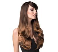Peluca larga, Ombre - marrón oscuro, mezcla a Rubio: rey