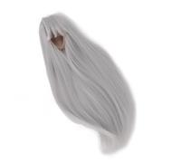 Peluca Larga para Muñeca, Peluca Realista y Cómoda con Flequillo Largo para Circunferencia de Cabeza de 18,5 a 21 Cm 1/4 (Plata Gris Blanco)