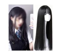 Peluca Larga Recta Sintética Lolita Cosplay Peluca Con Flequillo Anime Flequillo Pelucas De Pelo Para Mujeres Pelucas Grises Para Mujeres (1)