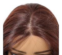 Peluca Larga Y Recta Color Burdeos, Peluca Natural De 66 Cm Con Raya Al Medio Para Mujer, Peluca Sintética En Capas Resistente Al Calor Para Uso Diario.