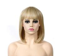 Peluca Larga Y Recta Para Mujer Europea Y A La Moda, Peluca De Alambre Dorado De Alta Temperatura, Peluca De Simulación De Cabello Hasta Los Hombros