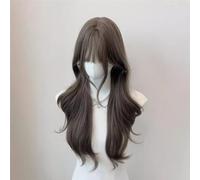 Peluca larga y rizada para mujer de Costume, con auriculares rectos y completos de pelo sintético (561 Blue Wood Ash)