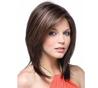 Peluca Marrón Corto Recto de Seda Weiara, Resistente al Calor, Estándar, para Mujeres, 15x25x5 cm, Cosplay y Cambio de Estilo