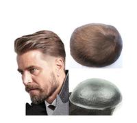 Peluca masculina de 6 pulgadas, de cabello humano, con base de PU súper fina de 0,04 mm, línea de cabello natural, 8x10 pulgadas, densidad 110. Suave y Transpirable