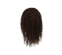 Peluca masculina Tupé de cabello humano for hombres Mono encaje con pelucas afro tupé PU Pelucas rizadas(Dark Brown)