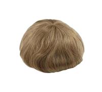 Peluca masculina Tupé for hombres, sistemas de reemplazo cabello humano real, monofilamento encaje, piel sintética, postizos for(18#)