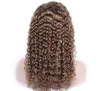 Peluca Medio Gancho De Mano Medio Mecanismo De Encaje Frontal En El Largo Y Pequeño Volumen Marrón Lino En La Elegante Peluca Femenina De Cabello Real Transpirable (Tamaño: 26") (12)