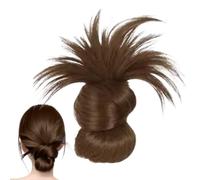 Peluca Moño Plumas Clip, Peluca Moño Cabello Desordenado Falso, Piezas Cabello Bollos Desordenados Niñas Para Mujeres, Ropa Diaria Buns Clak Clips Garra, Accesorios Para Pelos