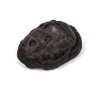 Peluca Mono superior transpirable con piel de PU alrededor prótesis capilar masculina cabello humano natural(2#,7x9)