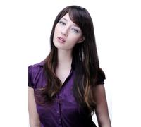 Peluca Mujer Braun Ligera Brillante Mechas Liso Cabello Largo 9213-2T33-27 Nuevo