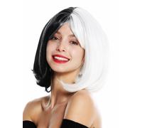 Peluca Mujer Cosplay Corto Bob Longbob Flequillo Voluminoso Liso Medio Blanco