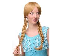 Peluca Mujer Cosplay Rubia Rubio Dorado Trenzado Coletas Colegiala 3446-24B