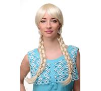 Peluca Mujer Cosplay Rubio Platino Rubia Trenzado Coletas Colegiala 3446-613