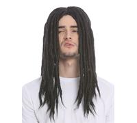 Peluca Mujer Hombre Carnaval Rastas Rasta Reggae Rastafari Negro Largo