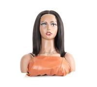 Peluca Mujer Pelucas Pelucas Wear and Go for mujer, de 8 a 14 pulgadas, cabello humano liso, sin pegamento, con encaje 4×4 Disfraz de fiesta diaria para mujeres y niñas(10inches)