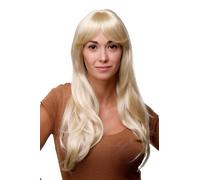 Peluca Mujer Rubio Platino Largo & Liso Rubia Flequillo Calidad Peluca 9213-LG26