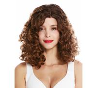 Peluca Mujer Teil-Mono Raya en Medio Lace-Front Voluminoso Rizado Braun Rubia