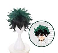 Peluca My Boku No Hero Academia Izuku Midoriya corto verde negro pelo sintético resistente al calor disfraz Cosplay peluca