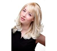 Peluca Natural Rubia Mezcla Ondulada Clara Media Largo 45