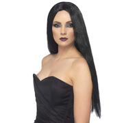 Peluca Negra De Bruja Para Adultas Accesorio De Halloween Nuevo