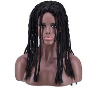 Peluca negra larga y rizada de mujeres Dos tonos marrón oscuro enraizado con pelucas de la parte media de aspecto natural resistente al calor sintético for mujeres Cosplay Party Daily Wear 22 " / Negr