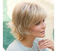 Peluca Nuevo Europeo Y Pelucas Señoras Pelo Corto Pelo Liso Conjunto De Peluca De Red Rosa