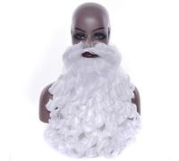 Peluca ondulada larga de Papá Noel Conjunto de barba blanca de Papá Noel Fantasía Alta temperatura Fibra Cosplay Peluca Regalos de Navidad 60 cm Barba