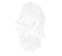Peluca ondulada larga y rizada blanca para cosplay de Papá Noel, peluca sintética blanca rizada para fiestas de Navidad, disfraces, juegos de rol