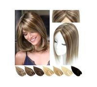Peluca ondulada Topper de cabello liso for mujer, cabello humano con clip, peluquín de cabello Invisible de una pieza, cabello Remy chino de 10-18 pulgadas, postizo Base hecho a máquina Agarre de pelu