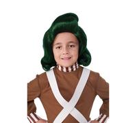 Peluca Oompa Loompa Verde Para Niños Día Del Libro Trabajador De Fábrica Disfraz