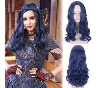 Peluca para accesorios a juego, modelado de película Descendants 2 Evie Cosplay Anime Personaje peluca azul oscuro