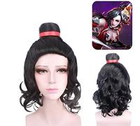 Peluca para accesorios a juego, modelado de rendimiento King Game Glory Cos, cabeza de bola, hoja de la muerte, peluca Jing Ke Cos