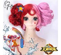 Peluca para accesorios a juego, modelado de rendimiento, King Game Glory Cos Xiaoqiao piscina, colorido, unicornio, verano, piel de verano, vacaciones