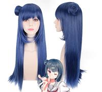 Peluca para accesorios a juego, modelado de rendimiento Lovelive! Sunshine!! Tsushima Yoshiko peluca de cosplay con moño al vapor 641