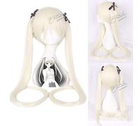Peluca para accesorios a juego, modelado de rendimiento Sosplay, peluca Edge of the Sky Kasuga sin domo, hermana, gris leche, dorado dividido