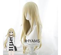 Peluca para anime Ángeles de la Muerte Rachel Gardner Ray 80 cm Long Straight Blonde Cosplay Wig Sintético Full Hair + Wig Cap Angels of Death as the picture
