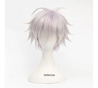 Peluca para anime cosplay jujutsu kaisen cosplay gojo satoru peluca blanca y ligera pelucas de cosplay de color mixto con gafas de sol +tapa de peluca Onlywig