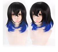 Peluca para anime: Inosuke Hashibira pelucas de pelo sintético resistente al calor para cosplay + gorra de peluca como se muestra en la imagen
