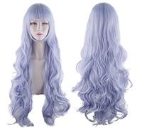 Peluca para aumentar el volumen del cabello después de la quimioterapia, Harajuku Soft Sister Cos, peluca de pelo largo, color azul cielo, pelo largo y rizado