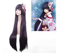 Peluca para aumentar el volumen del cabello después de la quimioterapia, Netease Onmyoji, onmyoji, juego móvil, fantasma, niña, hoja roja, negro, morado, producto de peluca