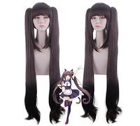 Peluca para aumentar el volumen del cabello después de la quimioterapia, peluca de chocolate y vainilla chocolate Nekopara Cat Girl Paradise