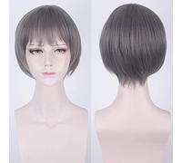Peluca para aumentar el volumen del cabello después de la quimioterapia, peluca femenina de pelo corto, cara redonda, para estudiantes, bonita peluca Lolita diaria, flequillo de aire, natural