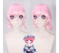 Peluca para aumentar el volumen del cabello después de la quimioterapia Xixingji Yuyuko Cos, peluca suave en polvo, pelo corto y rizado, peluca de anime de seda de alta temperatura 655
