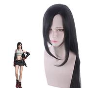 Peluca para boda, tiro, pasarela, entrevista, cosplay, peluca Ff7 7 Remake Edition Tifa Lockhart negro natural