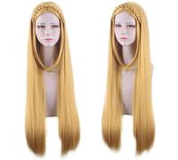 Peluca para carnaval, vida nocturna, club, fiesta, disfraz, peluca de La leyenda de Zelda, Aliento de la princesa salvaje, Zelda, un metro, pelo lacio, trenzado, peluca