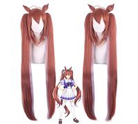 Peluca para carnaval, vida nocturna, club, fiesta, fiesta, peluca de carreras de caballos y Chiji Cos, peluca de orejas de bestia disponibles para la venta con doble cola de pony