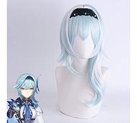 Peluca para carnaval, vida nocturna, club, fiesta, fiesta, peluca original de Dios Youla Cos, peluca azul y blanco, micro rollo hacia arriba, cosplay, anime, pelo falso