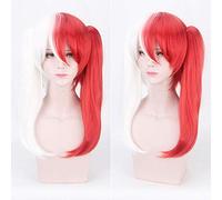 Peluca para cosplay de Boom Frozen, estilo rojo y blanco